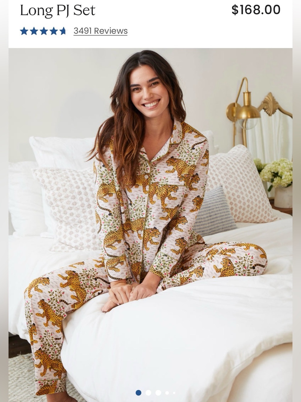 Printfresh Leopard Bagheera Blush Cotton Pajama long 2 pc Set NWT factory fold!